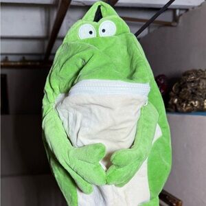 Green and White Reptile Plush backpack